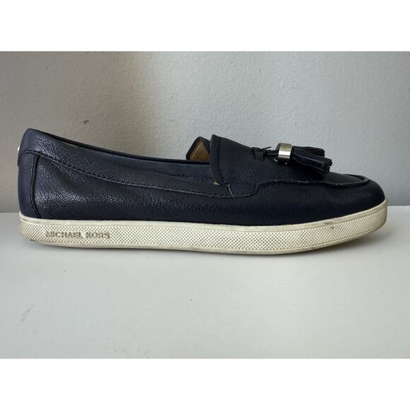 MICHAEL KORS CALLAHAN TASSEL BLUE LEATHER SLIP ON LOAFERS WOMENS SZ 8 - Picture 4 of 9